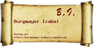 Burgmayer Izabel névjegykártya